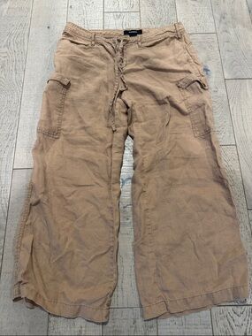 Express Cargo Drawstring Pants in Light Brown